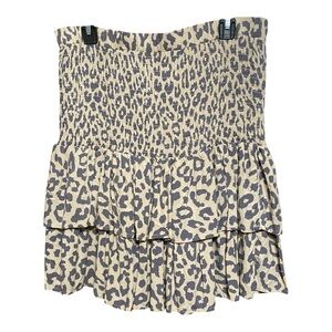 Cream and Black Bubble Mini Skirt with Tiered Design
